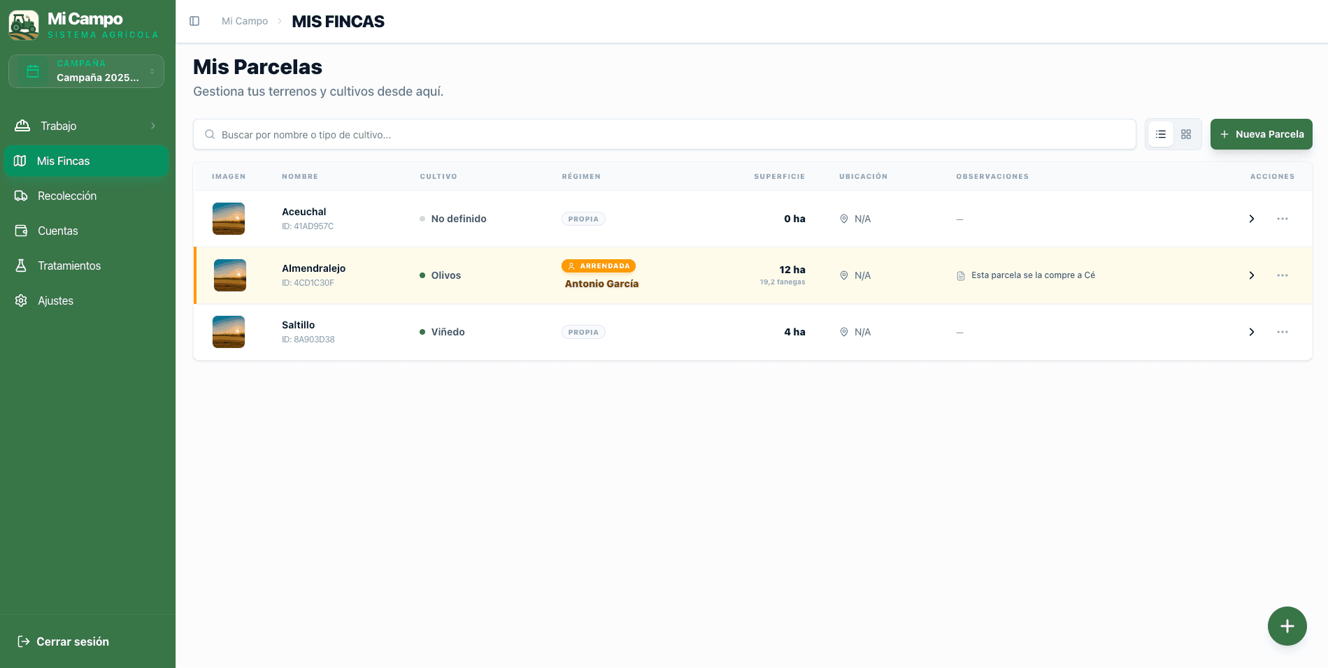 Vista de Mis Fincas en Mi Campo